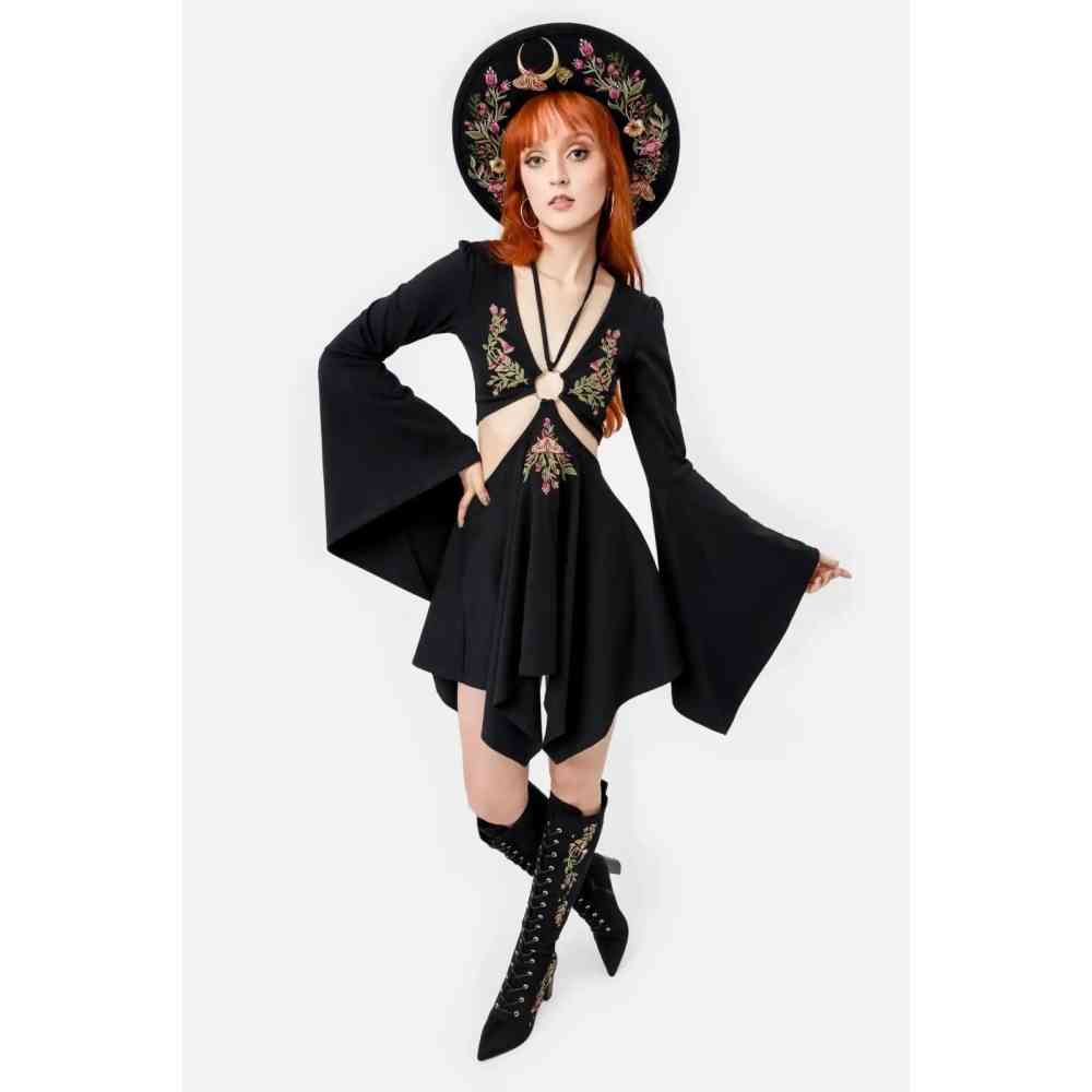 Restyle - Forgotten Gardens Mini dress - Black